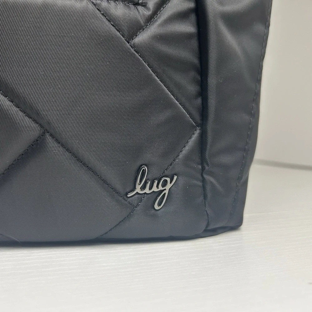 Lug Camper SE Black Quilted Crossbody Shoulder Bag Travel Zipper Organizer